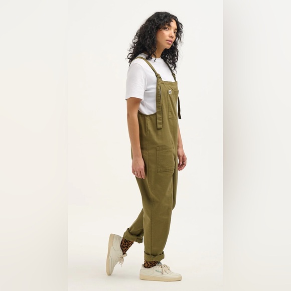 Bnwt Lucy & Yak cotton overalls jumpsuit olive green UK10 US6 - Picture 4 of 6